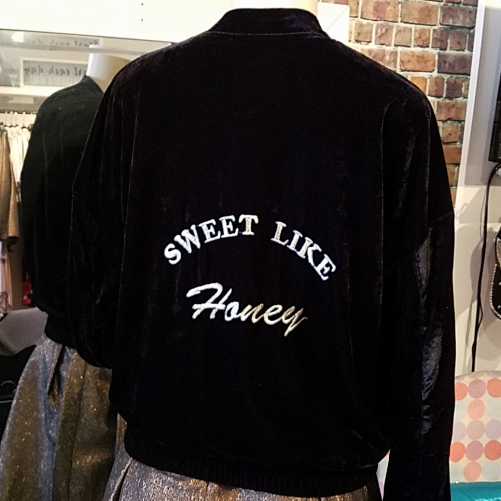 Velour-feel Bomber Jacket